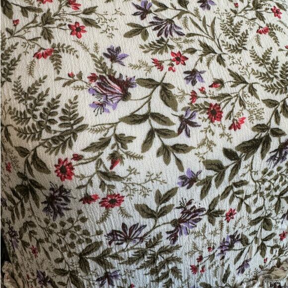 Urban Outfitters Cream Botanical Floral Tiered Dress Women's Small - Picture 9 of 11